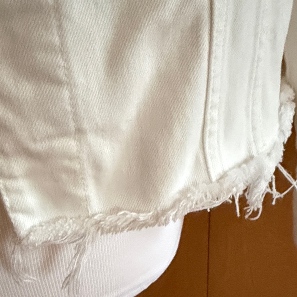 Liverpool White Distressed Hem Jean Jacket - Picture 3 of 6